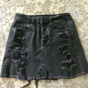 AE Black Jean skirt